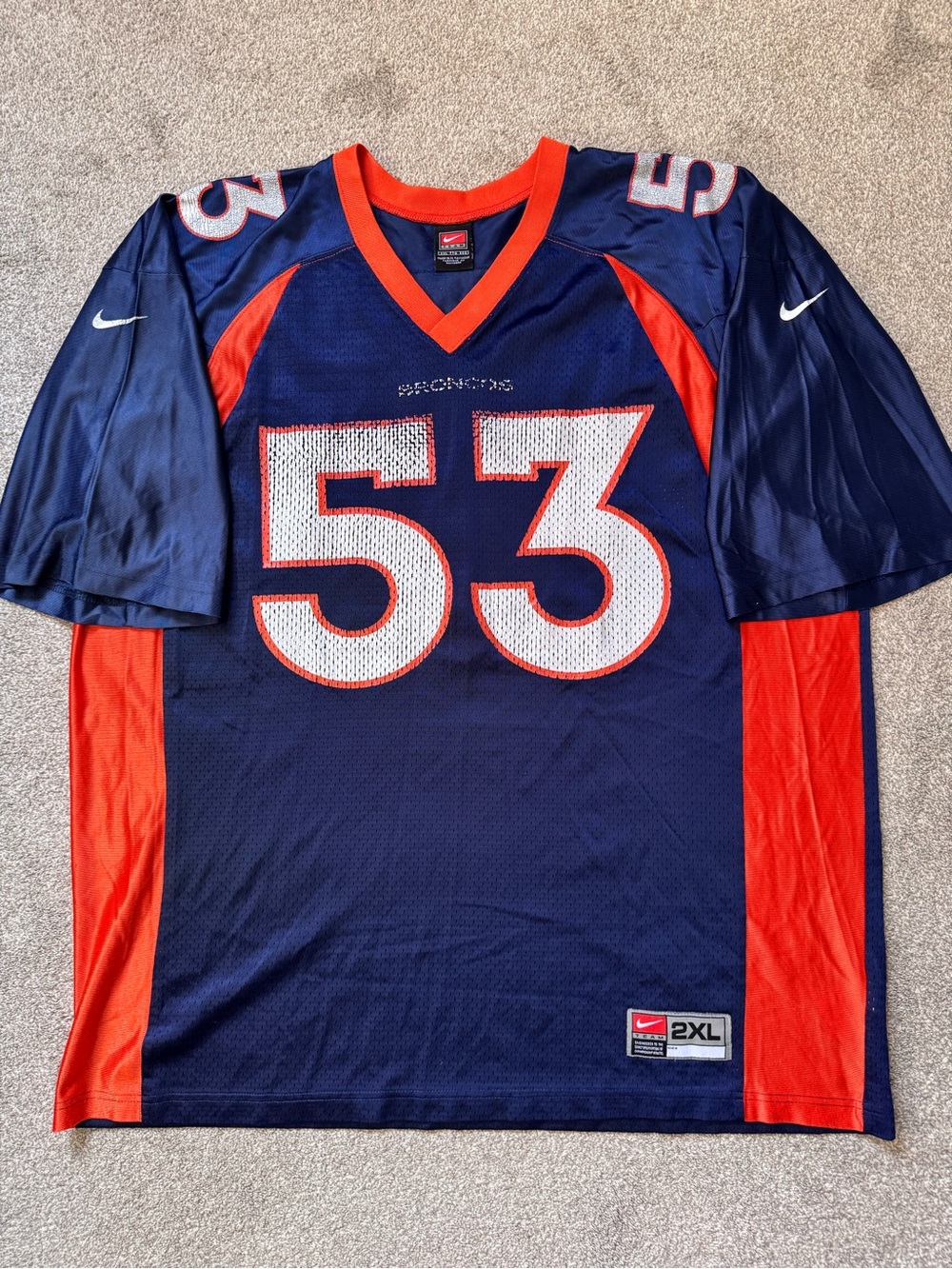 VTG 90s Nike Denver Broncos Bill Romanowski NFL Football Jersey Size XXL